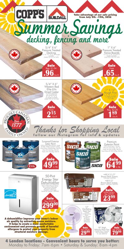 COPP’s Buildall Flyer July 9 to 19