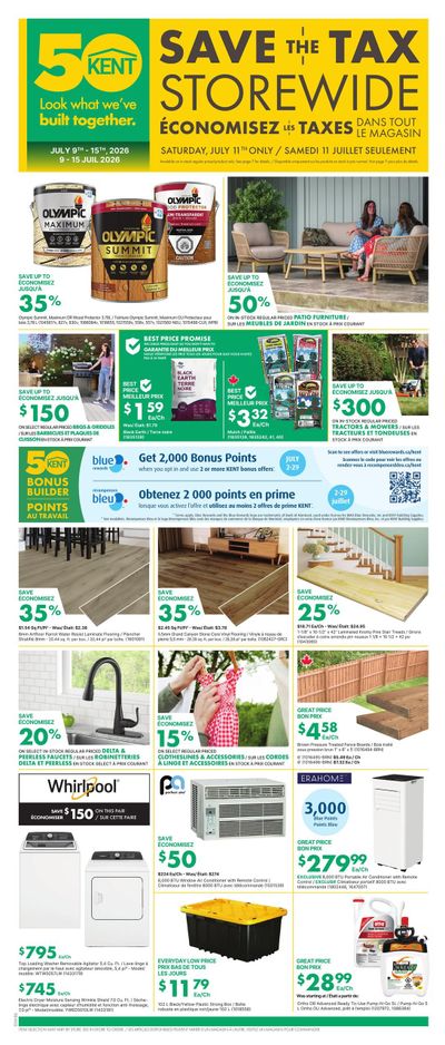 Kent Building Supplies Flyer July 9 to 15
