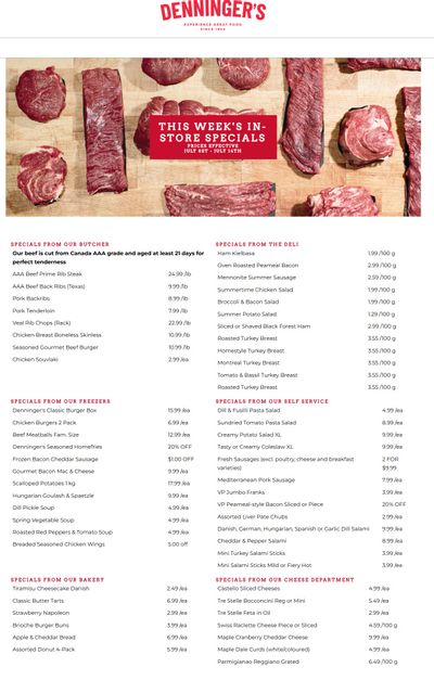 Denninger's Weekly Specials July 8 to 14