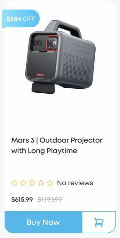 Soundcore (aka Anker): Nebula Mars 3 Portable Outdoor Projector - $615.99