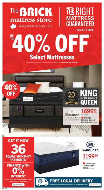 The Brick Mattress Store Flyer July 9 to 15