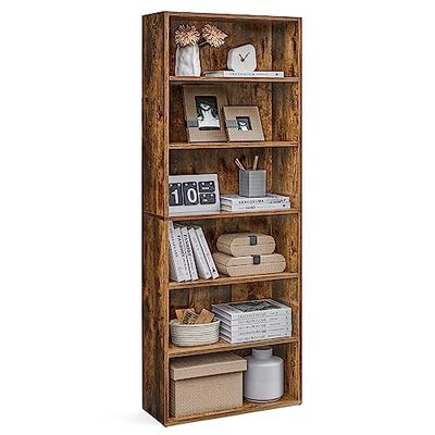 VASAGLE CUSTOS Collection - Bookshelf, 6-Tier Open Bookcase with Adjustable Storage Shelves, Floor Standing Unit, Rustic Brown ULBC166X01