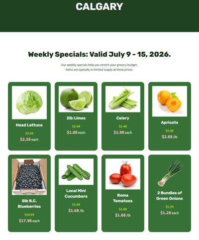 H&W Produce Flyer July 9 to 15