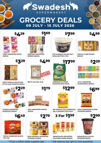 Swadesh Supermarket Flyer July 9 to 15