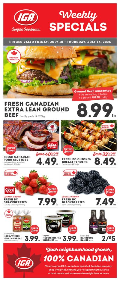 IGA Stores of BC Flyer July 10 to 16