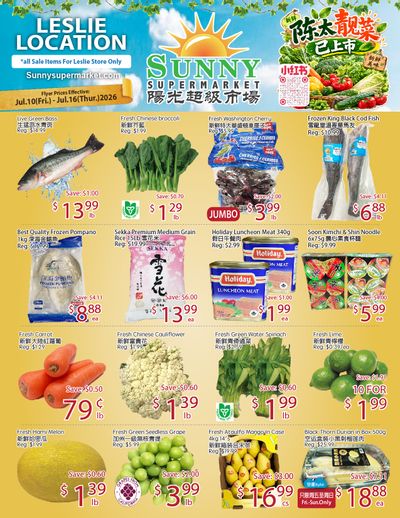 Sunny Supermarket (Leslie) Flyer July 10 to 16