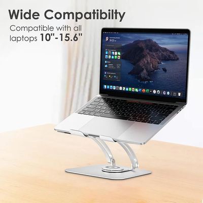 Primecables.ca: Ergonomic Laptop Holder with 360° Rotating Base, Adjustable Laptop Riser $32.95
