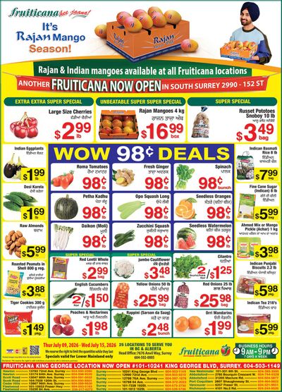 Fruiticana (Greater Vancouver) Flyer July 9 to 15