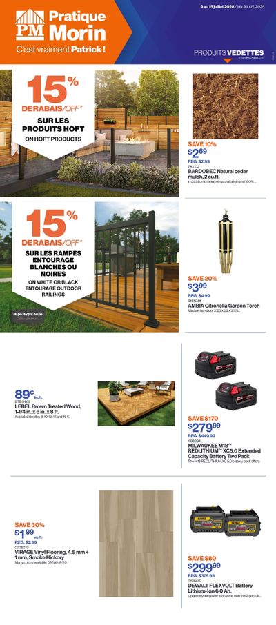 Patrick Morin Flyer July 9 to 15