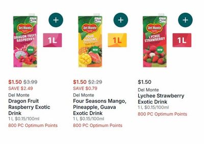 Real Canadian Superstore: Demonte Drinks 1L $1.50 + 800 PCO Points