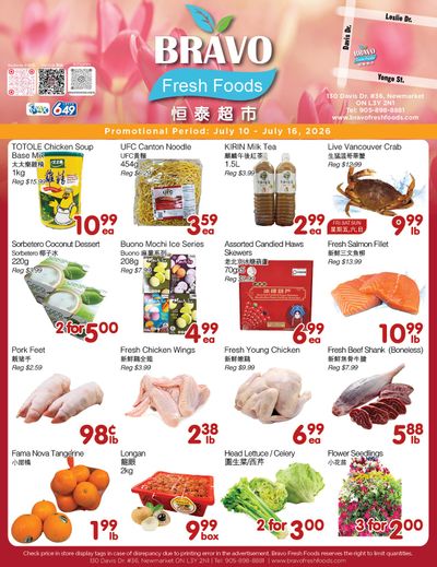 Bravo Fresh Foods Flyer July 10 to 16