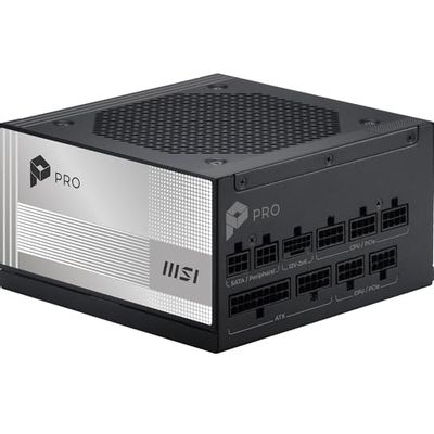 MSI PRO A1000PL PCIE5, Fully Modular Gaming 1000W Power Supply, 80+ Platinum, 12V-2x6 Cables, Server-Grade Capacitor, ATX 3.1 & PCIe 5.1 Ready, Low-Noise, Embossed Jacket Cables, 7 Year Warranty