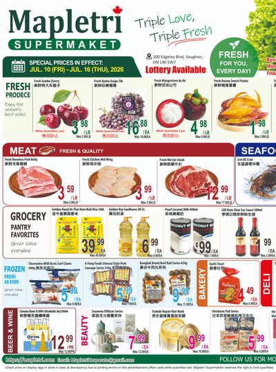 Mapletri Supermarket Flyer July 10 to 16