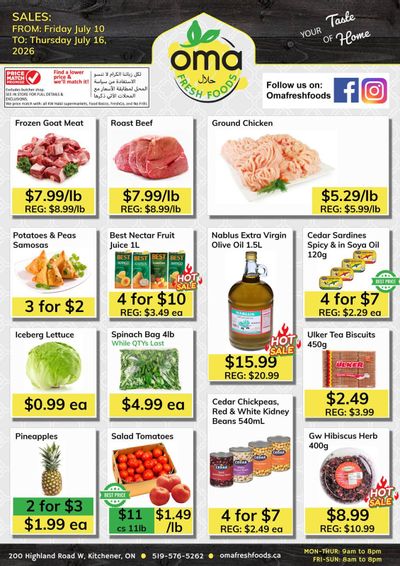 Oma Fresh Foods Flyer July 10 to 16