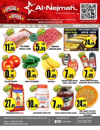 Alnejmah Fine Foods Inc. Flyer July 10 to 16