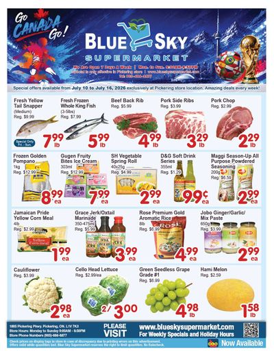 Blue Sky Supermarket (Pickering) Flyer July 10 to 16