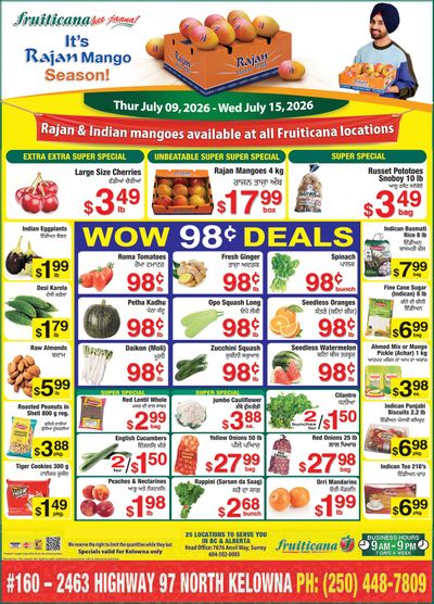 Fruiticana (Kelowna) Flyer July 9 to 15