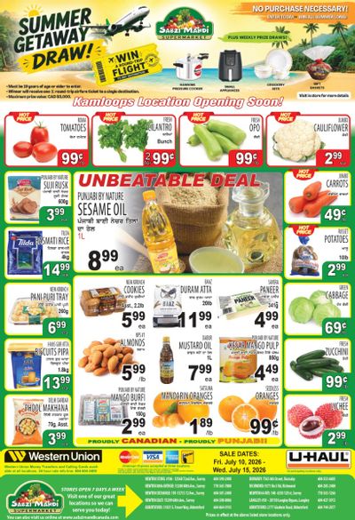 Sabzi Mandi Supermarket (Lower Mainland) Flyer July 10 to 15