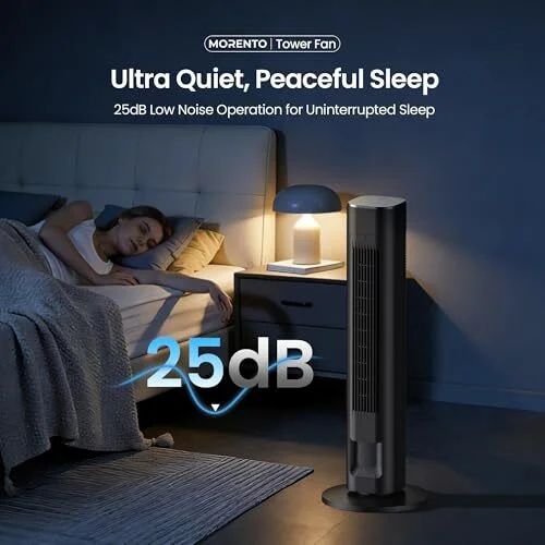 Amazon.ca: MORENTO 36-Inch Quiet Tower Fan, Smart Standing Fan with Remote & Voice Control, Black - $106.00 (was $259.99)