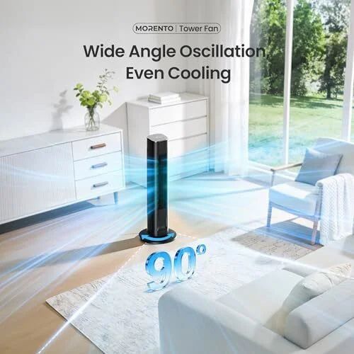 Amazon.ca: MORENTO 36-Inch Quiet Tower Fan, Smart Standing Fan with Remote & Voice Control, Black - $106.00 (was $259.99)