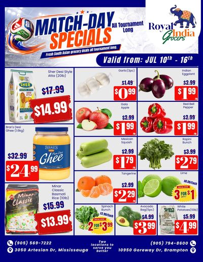 Royal India Grocers Flyer July 10 to 16