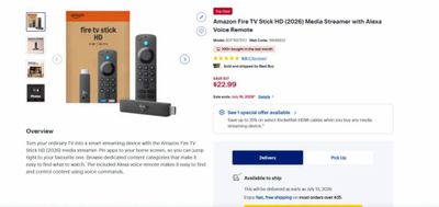 Best Buy: $22.99 - Amazon Fire TV Stick HD (2026) Media Streamer with Alexa Voice Remote