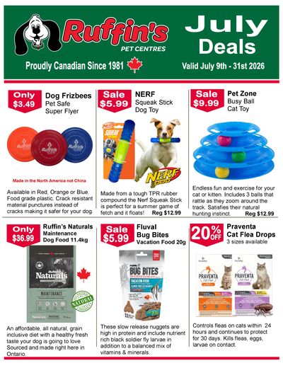 Ruffin's Pet Centre Flyer July 9 to 31