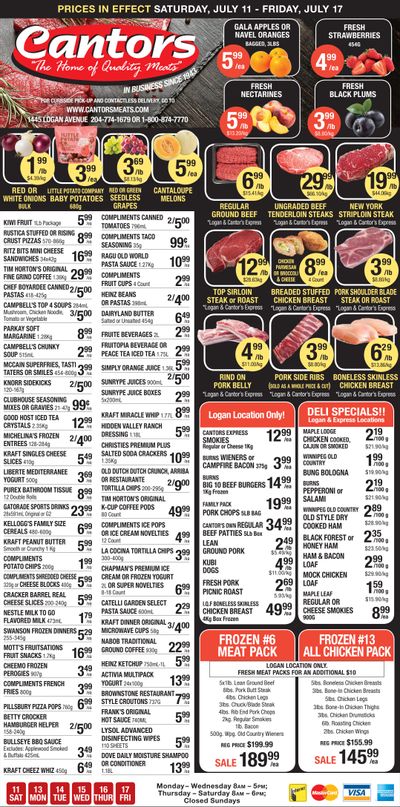 Cantor's Meats Flyer July 11 to 17