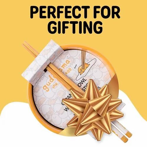 Amazon.ca: Silver Buffalo Hello Kitty Gudetama Ceramic Ramen Bowl w/ Chopsticks - $51.99 | Buy 3 Save 5%