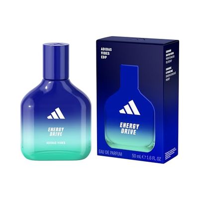 adidas Vibes Energy Drive Eau de Parfum For All, Energising and Stimulating, Long Lasting Fragrance, Cardamom and Pink Pepper 50ml