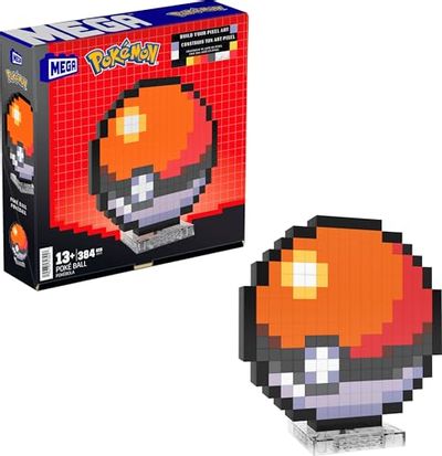 MEGA Pokémon Action Figure Building Toys, Poké Ball with 381 Pieces, 6 Inches Tall, for Collectors
