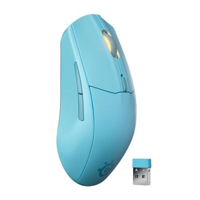 SteelSeries Rival 3 Wireless Gen 2 Gaming Mouse — 2.4GHz and Bluetooth — 18000 DPI TrueMove Air Optical Sensor — 60 Million Click Durability — Light-Weight — 100% PTFE Feet — Aqua