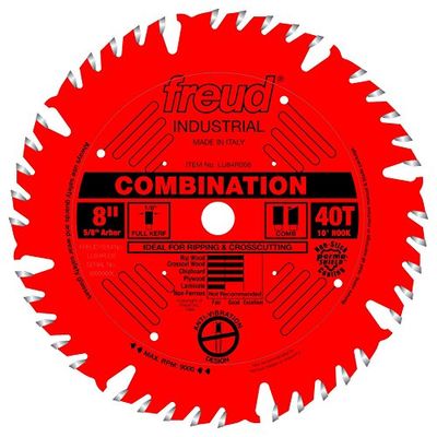 Freud LU84R008 8-Inch 40 Tooth ATBF Combination Saw Blade with 5/8-Inch Arbor and PermaShield Coating