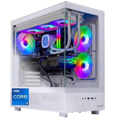 Skytech Azure Gaming PC Desktop, Intel i7 14700F 2.1 GHz (5.3GHz Turbo), NVIDIA RTX 5070 Ti 16GB, 1TB Gen4 NVMe SSD, 32GB DDR5 RAM 6000 RGB, 850W Gold ATX 3 PSU, 360mm ARGB AIO, Wi-Fi, Win 11