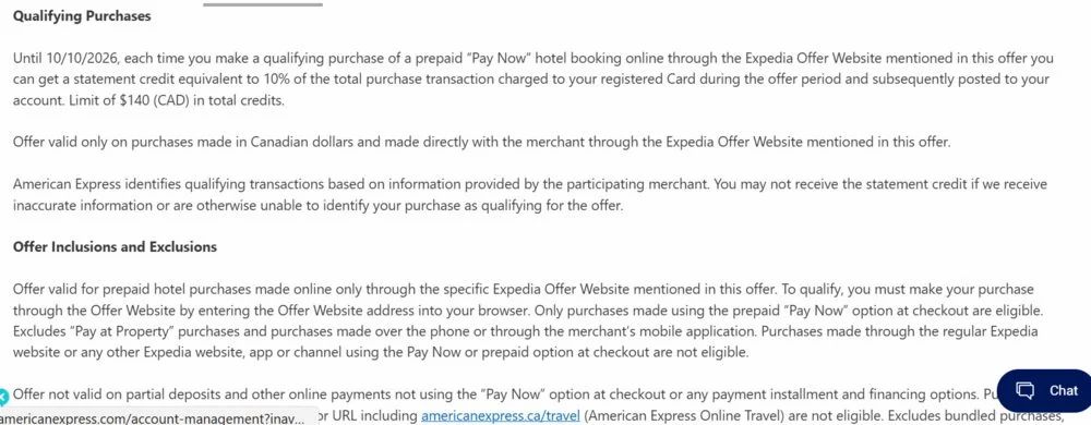 American Express: Amex - Expedia and Hotels.com, get 10% of qualifying purchases as credit ("pay now")