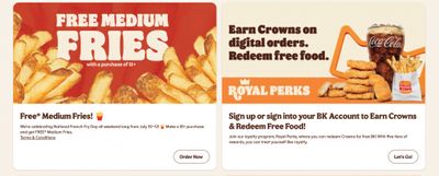 Burger King Canada FREE Fries + More Offers