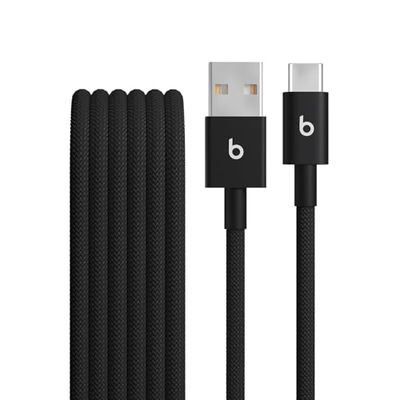 Beats USB-A to USB-C Woven Cable Fast Charging Durable and Tangle-Free Design Compatible Charger for Apple & Android Devices (1.5 m) - Bolt Black