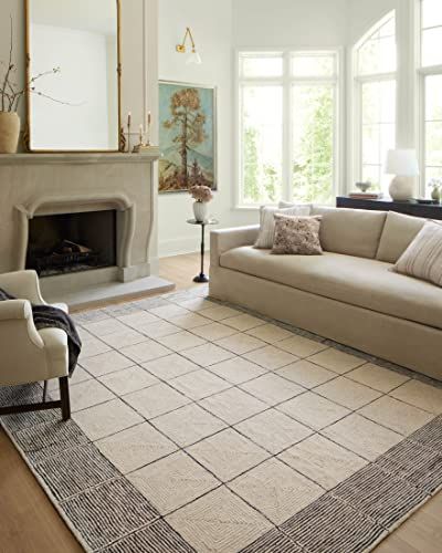 Chris Loves Julia x Loloi Francis Collection FRA-02 Cream/Black, Contemporary 2'-0" x 5'-0" Accent Rug