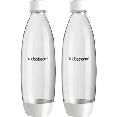 Sodastream 1L Fuse White Bottles Twin Pack - Dishwasher Safe