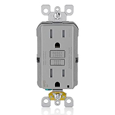 Leviton AFCI SmartlockPro Receptacle, 15 Amp, 125 Volt, AFTR1-GY, Grey