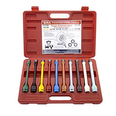 Genius Tools 10Pc 1/2" Dr. Torque Extension bar Set TO-410EXT