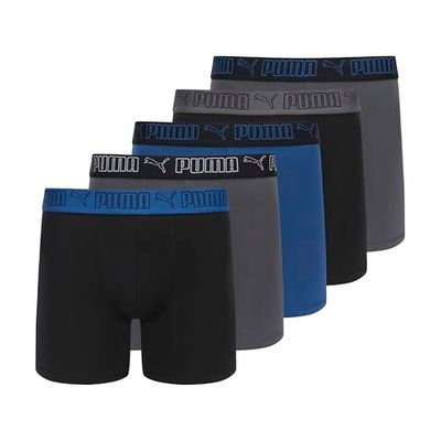 Puma Mens 5 Pack Performance Boxer BriefsBoxer Briefs