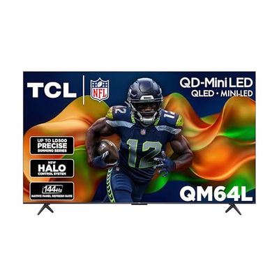 TCL 85-Inch QM64L Series QLED 4K Smart QD-Mini LED TV with Fire TV (2026 Model) New Halo Control System, LD500 Precise Dimming Series, High Contrast HVA Panel, 144Hz Native Panel Refresh Rate