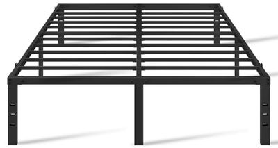 Yaheetech Queen Bed Frames, 18 Inch Metal Platform Bed with Steel Slat Support, No Box Spring Needed, Underbed Storage, Easy Assembly,Queen Bed