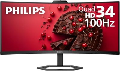 Philips 34E1C5600HE 34'' UltraWide QHD 21:9 Monitor with Built-in Windows Hello Webcam & Noise Canceling Mic, USB-C Docking, Stereo Speakers, 100Hz, 4-Year Advance Replacement $449.99 (lowest)
