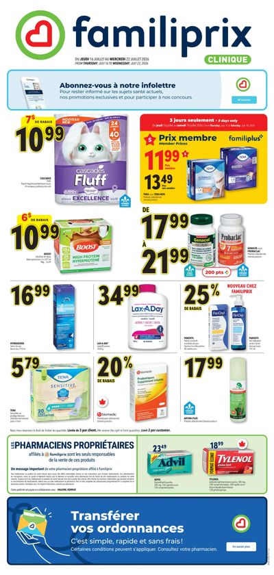 Familiprix Clinique Flyer July 16 to 22