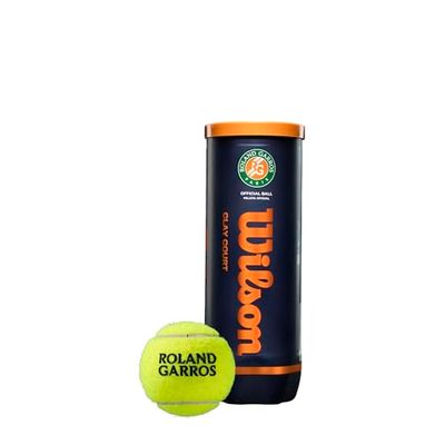 Wilson Roland Garros Har Tru Clay Court Tennis Balls, Yellow - Case (3 Balls)
