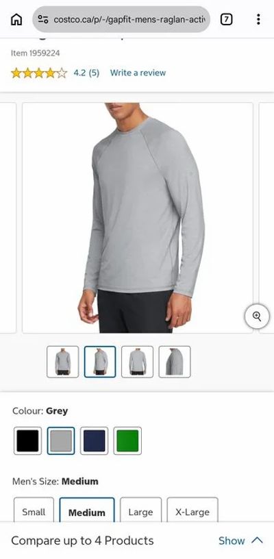 Costco: GapFit Men's Raglan Active Long Sleeve Top - $4.97