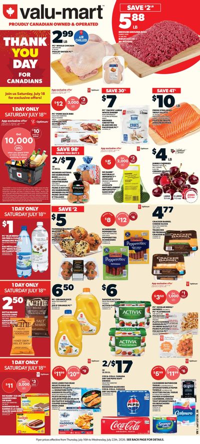 Valu-mart Flyer July 16 to 22