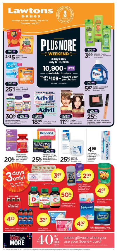 Lawtons Drugs (NB, NL) Flyer July 17 to 23